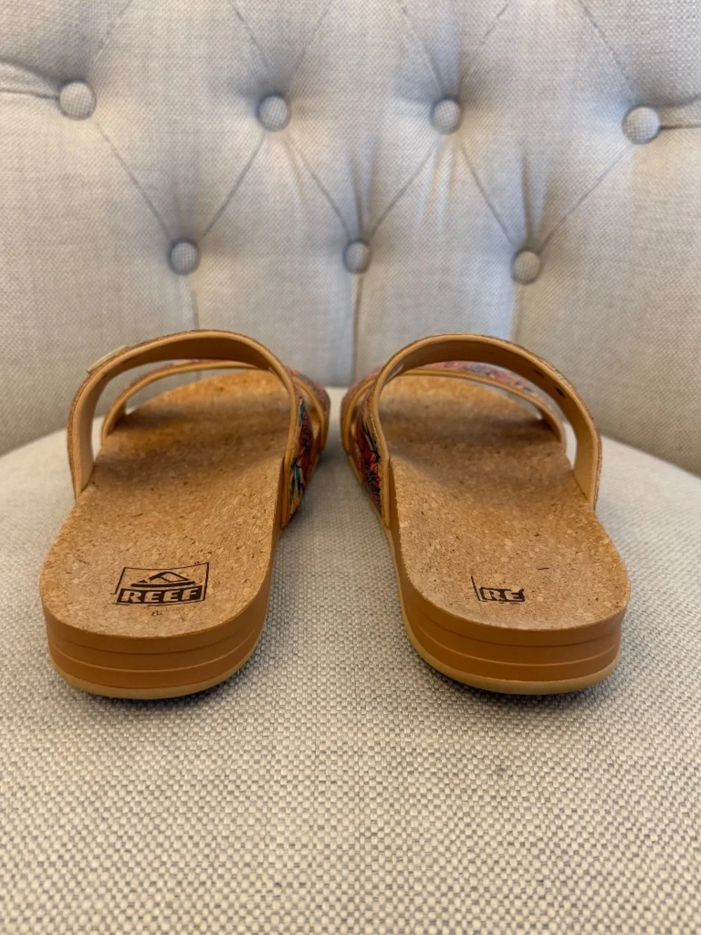 REEF Cork Vista Double Strap Slide Sandals Women’s Size 8